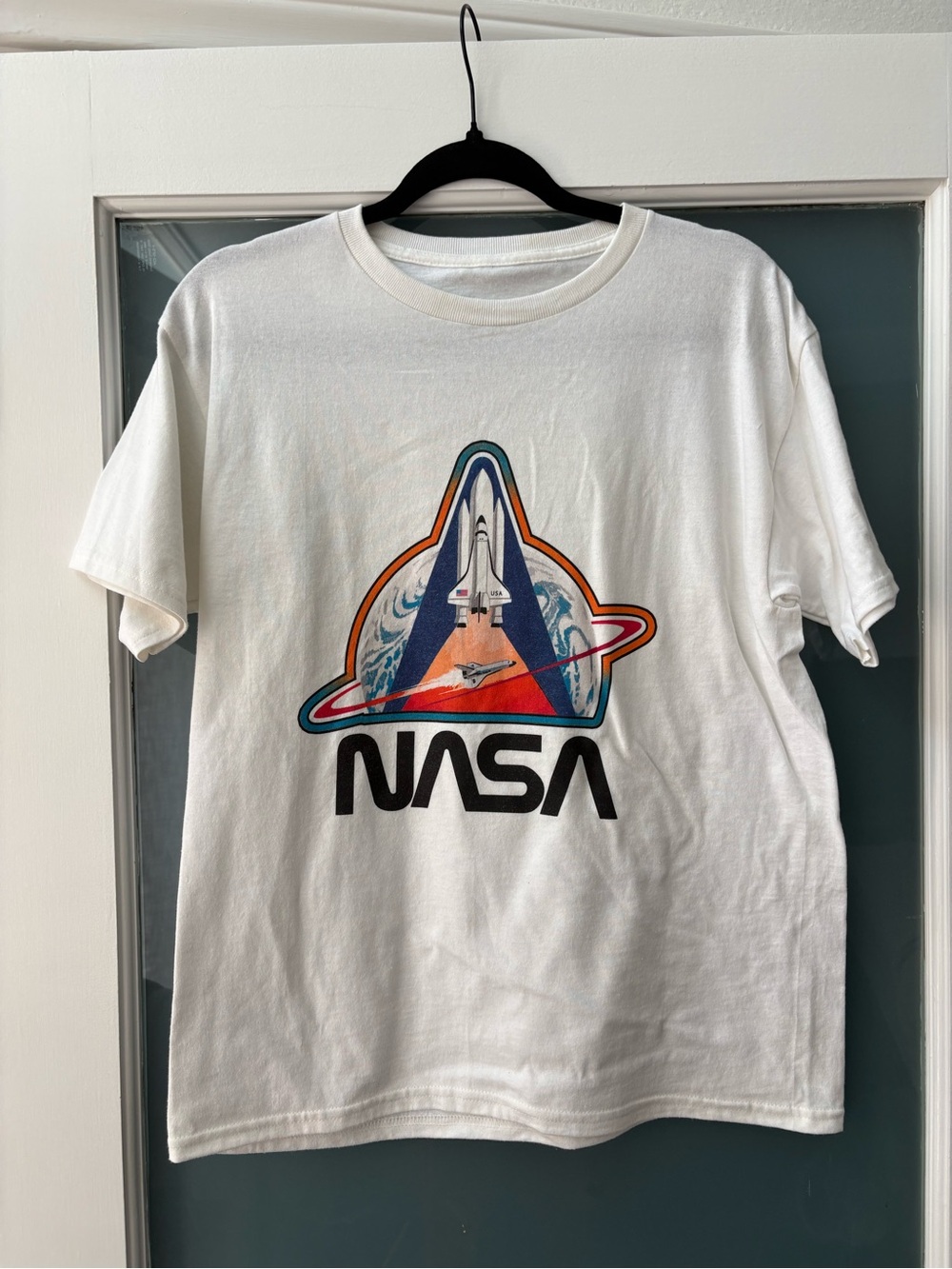 NASA Graphic Tee - White with Multicolor Space Logo